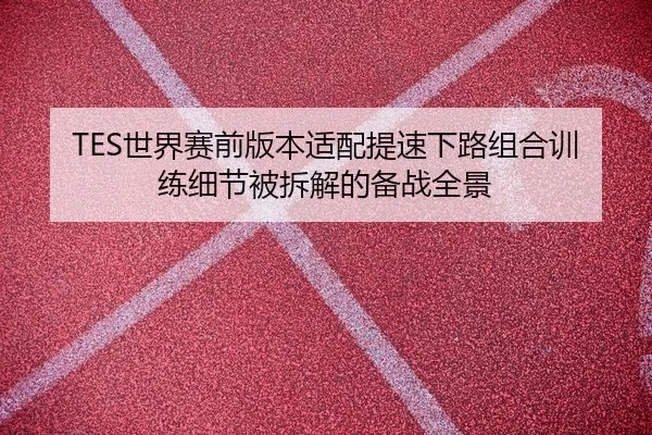 TES世界赛前版本适配提速下路组合训练细节被拆解的备战全景